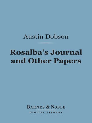 cover image of Rosalba's Journal and Other Papers